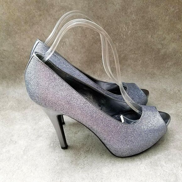 Jacqueline Ferrar Womens Sz 10 M Purple Slip On Peep Toe 5" Heels Pumps Platform - Picture 4 of 10